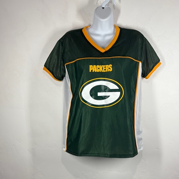 Green Bay Packers Reversible Flag V-Neck Jersey - Picture 1 of 10